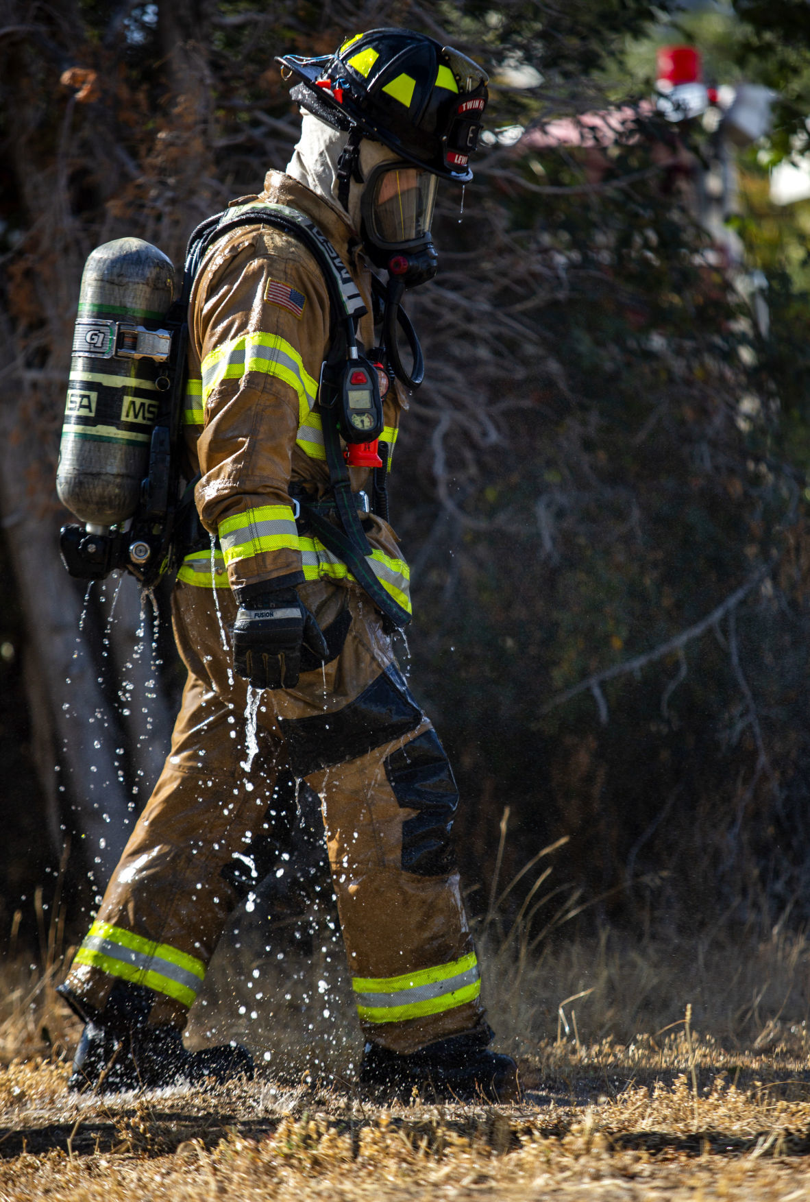 Firefighters train with a control burn